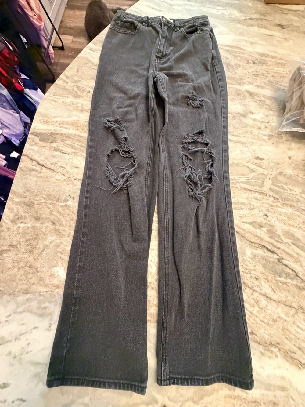 PacSun 90s Boyfriend Jeans Size 27 Black Distressed High Rise Straight